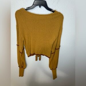 Free People Crop Open Back Sweater Tie Closure size S
